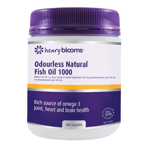 HENRY BLOOMS | 無氣味天然魚油 1000毫克 400粒