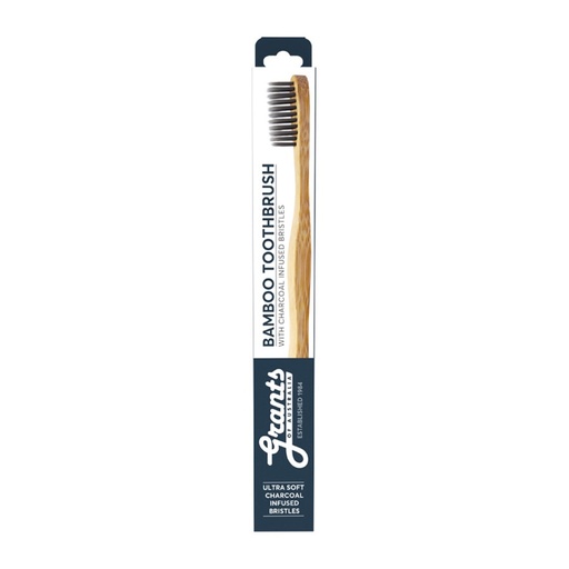 GRANTS OF AUSTRALIA | Biodegradable Bamboo Toothbrush with Charcoal Bristles Adult Ultra Soft