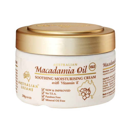 AUSTRALIAN CREAMS MKII | Macadamia Oil Soothing Moisturising Cream with Vitamin E 250g