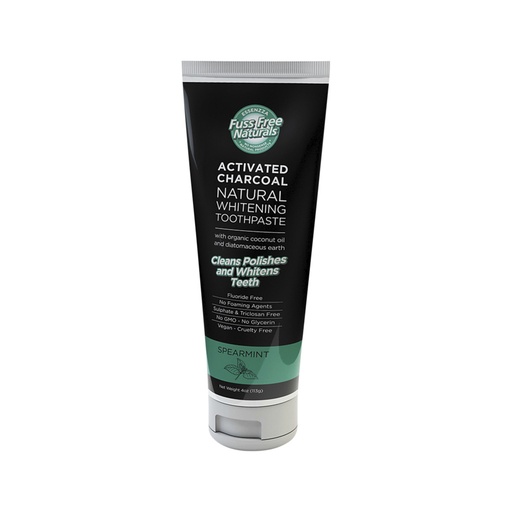 ESSENZZA FUSS FREE NATURALS | Activated Charcoal Toothpaste (Natural Whitening) Spearmint, 113g