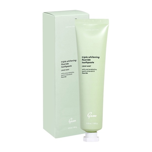 GEM | Triple Whitening Fluoride Toothpaste Crisp Mint 100g