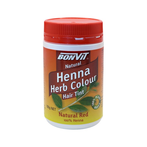 BONVIT | Natural Hair Tint Henna Herb Colour (100% Henna) Natural Red 100g
