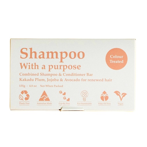 SHAMPOO WITH A PURPOSE | Shampoo & Conditioner Bar Colour Treated Hair 135g