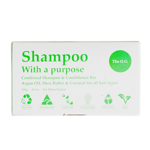 SHAMPOO WITH A PURPOSE | Shampoo & Conditioner Bar The O.G. for All Hair 135g 