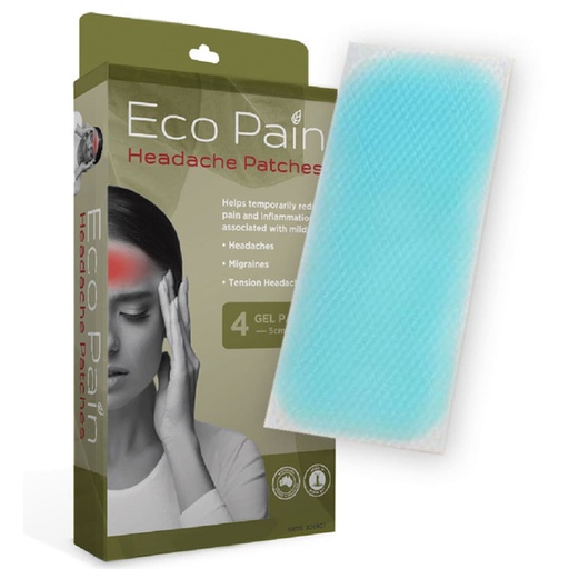 ECO PAIN | 頭痛緩解貼片 4片裝（凝膠貼片 - 5厘米 x 12厘米）x 4包