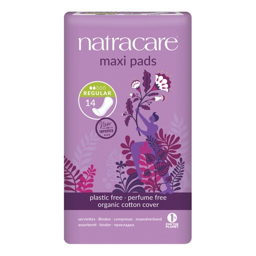 NATRACARE | 有機棉覆蓋常規加大衛生巾，14片裝