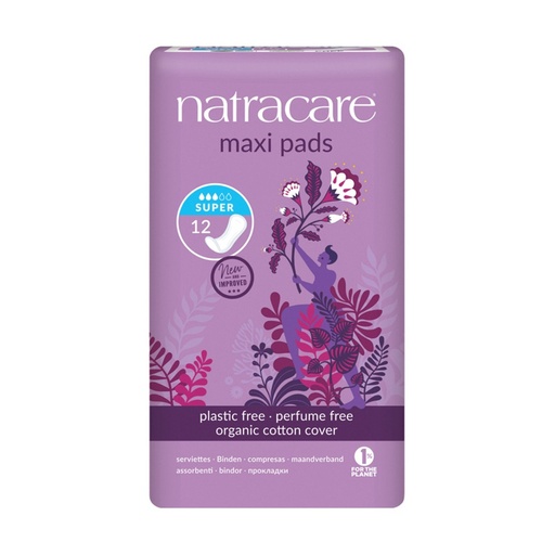 NATRACARE | 有機棉覆蓋超級衛生巾，12片裝