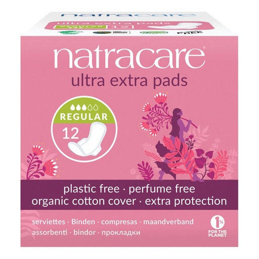 NATRACARE | 有機棉超長加厚衛生巾，8片裝