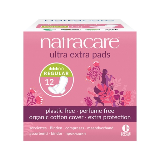 NATRACARE | 有機棉正常加厚衛生巾，12片裝