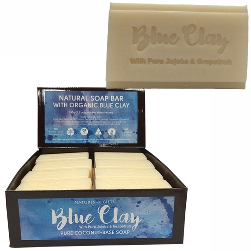 CLOVER FIELDS | Natures Gifts Essentials Blue Clay with Jojoba & Grapefruit Coconut-Base Soap, 150g