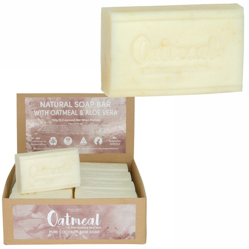 CLOVER FIELDS | Natures Gifts Essentials Oatmeal with Soothing Aloe Vera Coconut Oil Coconut-Base Soap, 150g