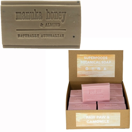 CLOVER FIELDS | Superfood Botanical Manuka Honey & Almond Soap, 150g