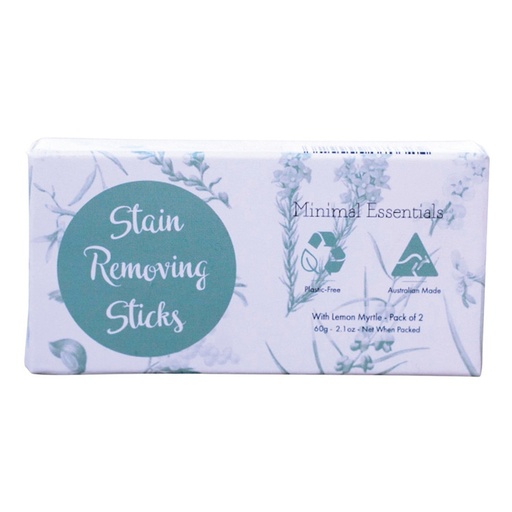 MINIMAL ESSENTIALS | Stain-Removing Laundry Sticks with Lemon Myrtle x 2 Pack (50g net)
