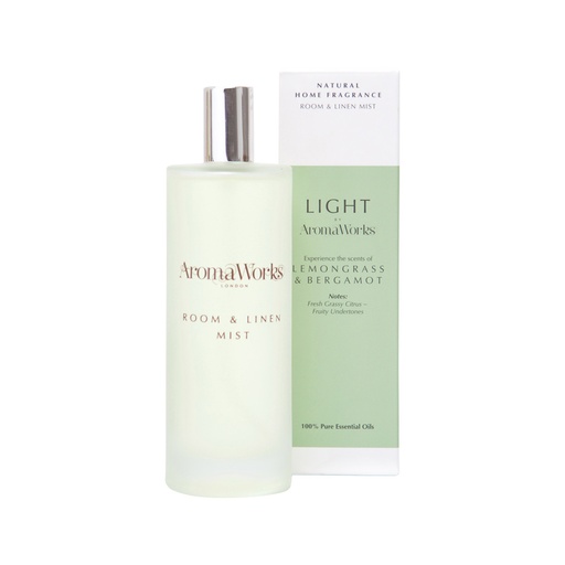 AROMAWORKS | Light Room & Linen Mist Lemongrass & Bergamot 100ml