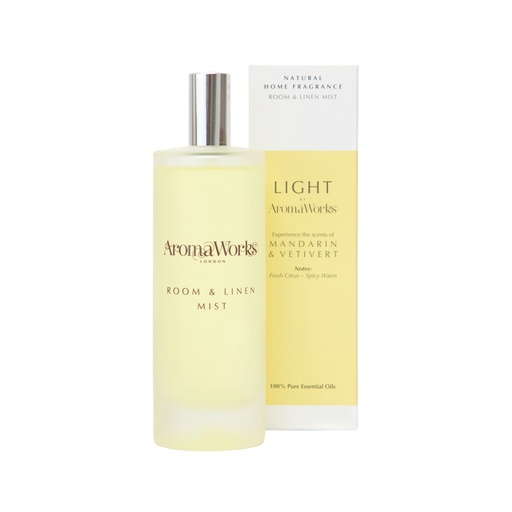 AROMAWORKS | Light Room & Linen Mist Mandarin & Vetivert 100ml