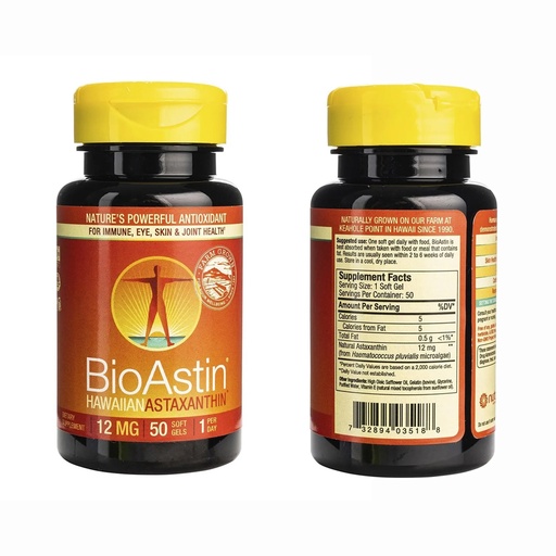 BIOASTIN | Hawaiian Astaxanthin Gel Caps 12mg 50 Caps