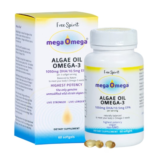 FREE SPIRIT | MegaOmega 藻油 Omega-3，60顆軟膠囊