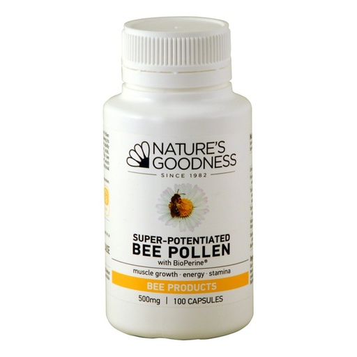 NATURE'S GOODNESS | Super-Potentiated Bee Pollen with BioPerine 500mg 100c