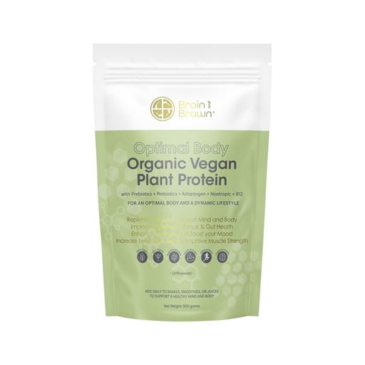 BRAIN AND BRAWN | 最佳身體有機純素植物蛋白無味 900g