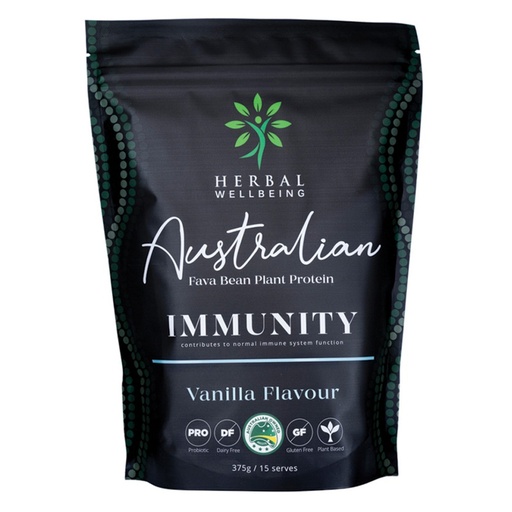 HERBAL WELLBEING | Australian Fava Bean Plant Protein Immunity Vanilla 375g