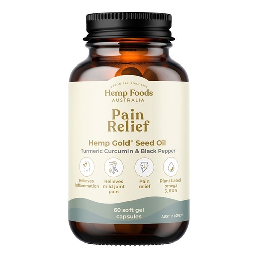 HEMP FOODS AUSTRALIA | 大麻金種子油（薑黃薑黃素與黑胡椒）止痛膠囊 60粒