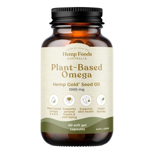 HEMP FOODS AUSTRALIA | 植物性Omega大麻金種子油膠囊 1000毫克 60粒