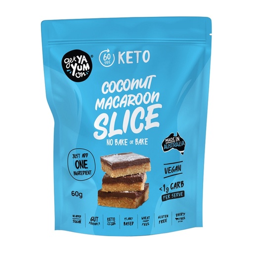 GET YA YUM ON | (60 sec Keto) Coconut Macaroon Slice (No Bake or Bake) 60g