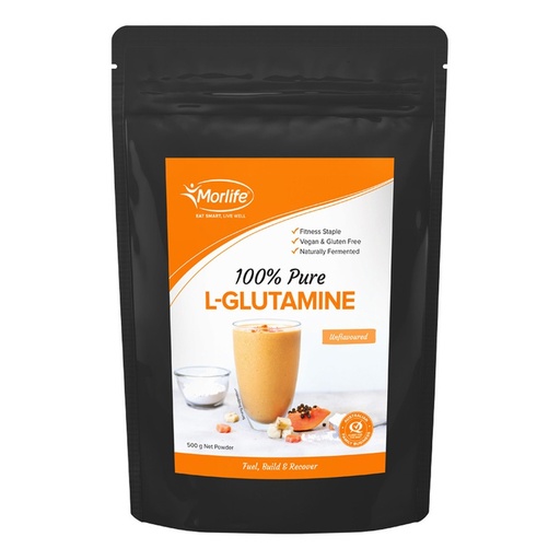 MORLIFE | 100% Pure L-Glutamine Unflavoured 500g