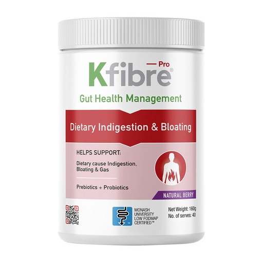 KFIBRE PRO | 膳食消化不良與脹氣天然莓果味 160克