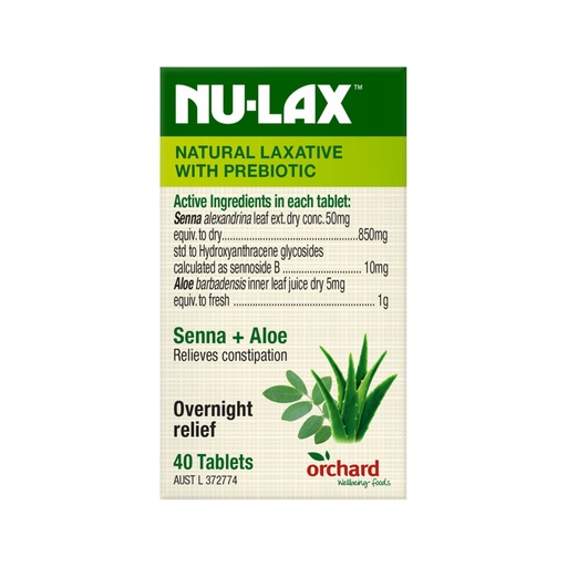 NU-LAX | Natural Laxative Senna + Aloe 40t