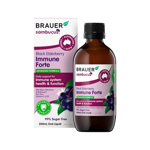 BRAUER | Sambucus Black Elderberry Immune Forte (Advanced Formula) Oral Liquid 200ml