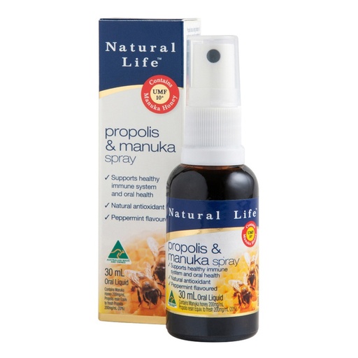 NATURAL LIFE | Propolis & Manuka Honey (Peppermint) Oral Liquid Spray 30ml