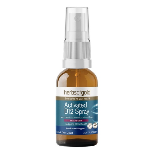 HERBS OF GOLD | Activated B12 Spray Mixed Berry Oral Liquid 50ml