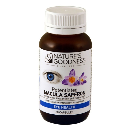 NATURE'S GOODNESS | Potentiated Macula Saffron (with Lutein, Zeaxanthin & BioPerine) 60c