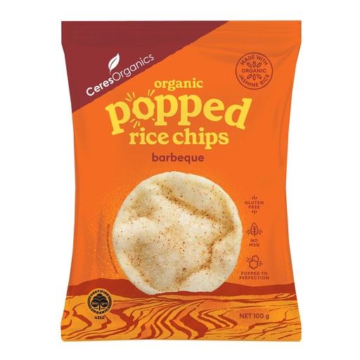 CERES ORGANICS | Popped Rice Chips BBQ, 100g