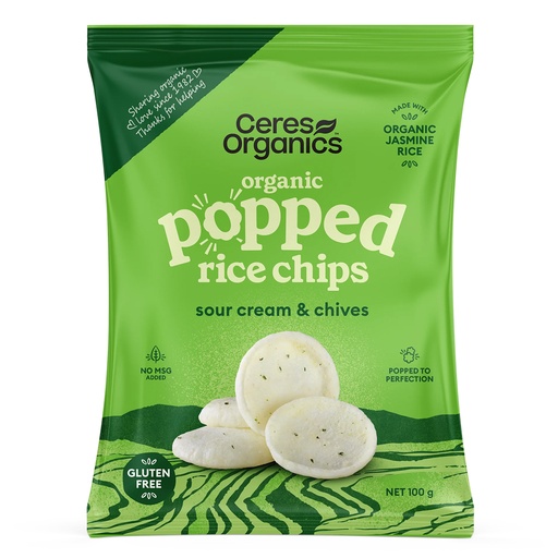CERES ORGANICS | Popped Rice Chips Sour Cream, 100g