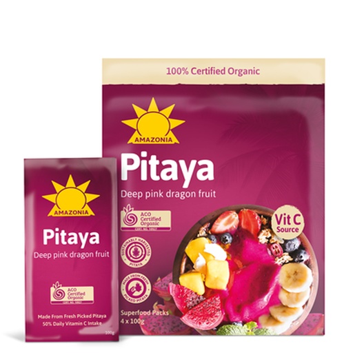 AMAZONIA | Frozen Amazonia Pitaya Pack 4 x 100g 【Certified Organic】
