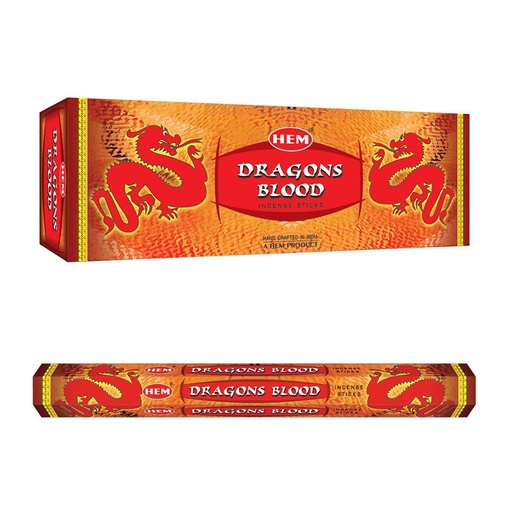 HEM | Incense Hex DRAGONS BLOOD Red - 1 pack /20sticks or 1 bx /6packs