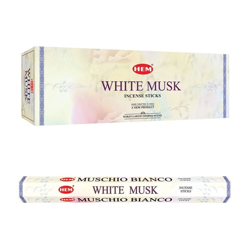 HEM | Incense Hex WHITE MUSK - 1 pack /20sticks or 1 bx /6packs