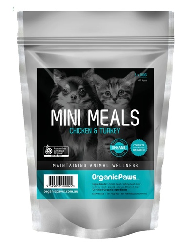 ORGANIC PAWS |  Mini Meals - Chicken and Turkey 100g x60