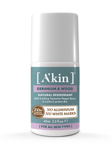 A’KIN | Geranium & Wood Roll-On Deodorant 65ml