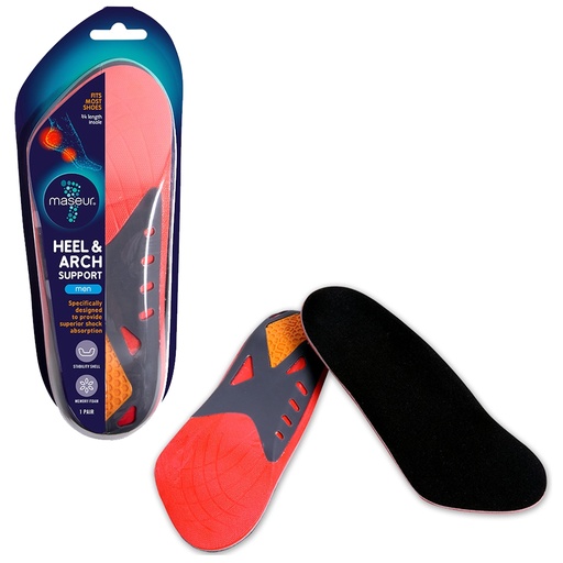 MASEUR | Men'S Heel And Arch Support Insoles, 1 Pair