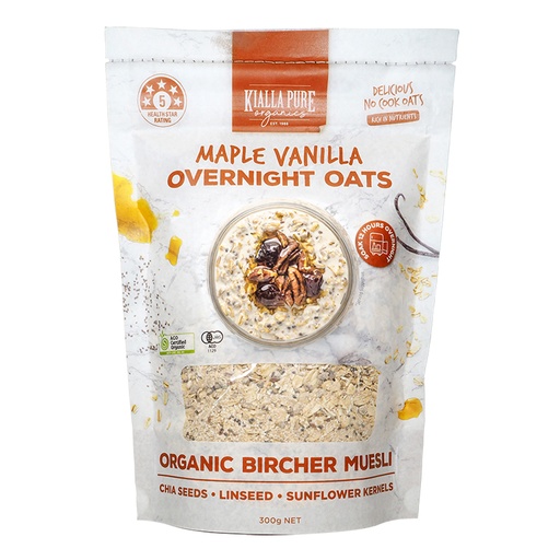 KIALLA PURE FOODS | Oats Overnight Maple Vanilla Organic 300g