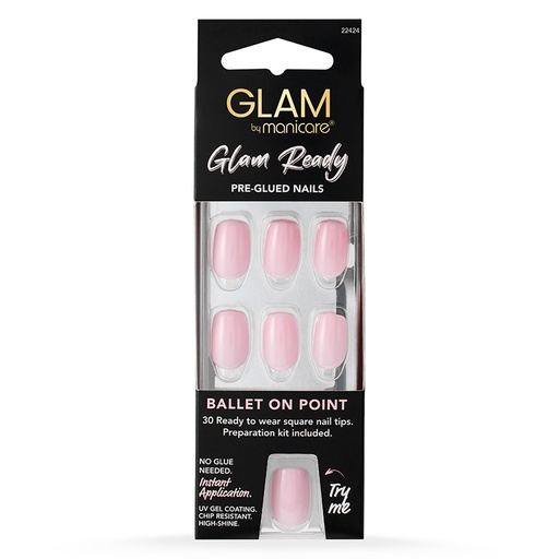 MANICARE | Glam Ready Pre-Glued Nails 30Pcs – Ballet On Point