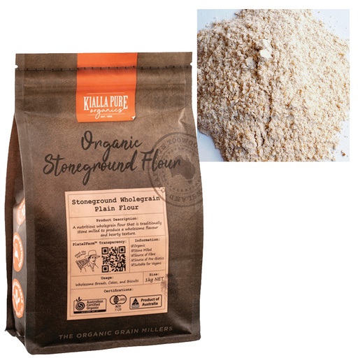 KIALLA | Flour Stoneground Wholegrain Plain Organic 1kg