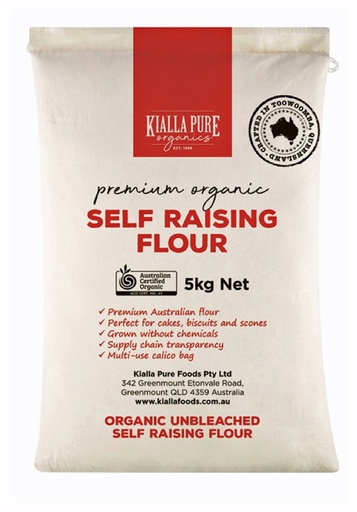 KIALLA | Flour Unbleached Self Raising Organic (Calico Bag) 5kg