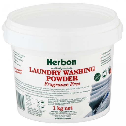 HERBON | Laundry Washing Powder - Fragrance Free 1kg