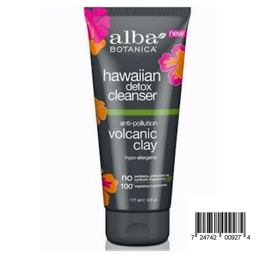 ALBA HAWAIIAN | Facial Cleanser, Detox anti-pollution volcanic clay 177mL