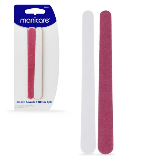 MANICARE | Emery Boards, Coarse/Fine, 120mm, 8 Pack