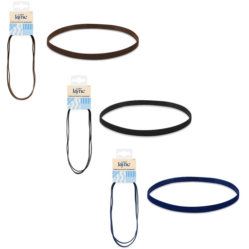 LADY JAYNE | Elastic Non-Slip Headband - 2 Pk, assorted colour